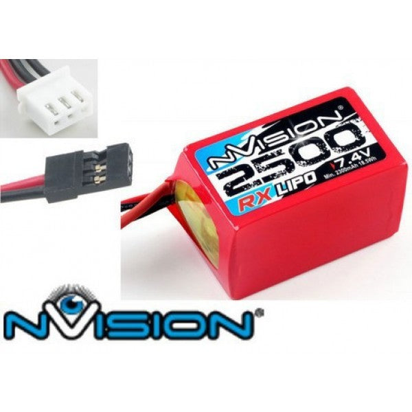 NVO1504 nVision RX LiPo 2500 7.4V Hump (Uni plug) Nvision