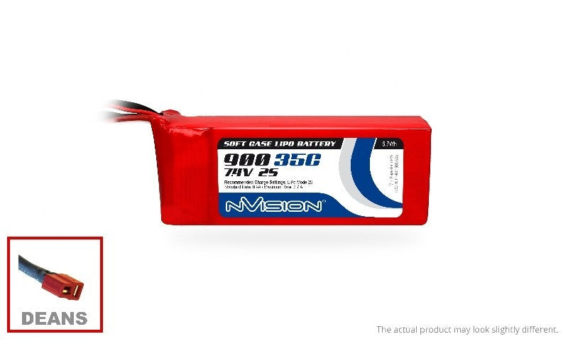 NVO1823 LiPo 900mAh 2S 7.4V 35C (Deans plug) Nvision
