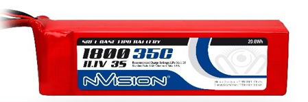 NVO1860 LiPo 1800mAh 3S 11.1V 35C (Deans plug) Nvision