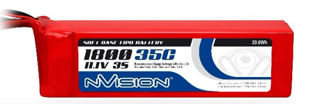 NVO1860 LiPo 1800mAh 3S 11.1V 35C (Deans plug)