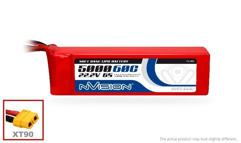 NVO1912 LiPo 5000mAh 6S 22.2V 60C (XT90 plug) Nvision