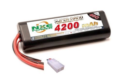 NXE4200HCR402STAMIYA NXE 7.4v 4200mah 40c Round Hard Case Tamiya