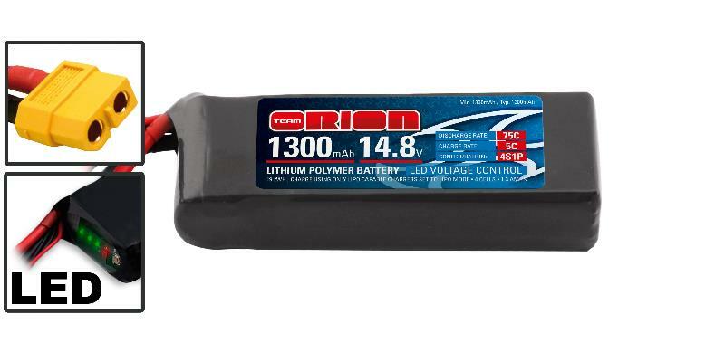ORI60244 LiPo 1300mAh 4S 14.8V 75C (XT60) - Racing Drone Battery Team Orion