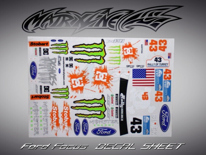 PC201004B-1 MATRIXLINE FORD FOCUS DECAL SHEET MATRIXLINE