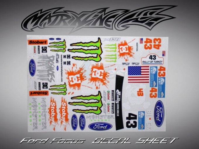 PC201004B-1 MATRIXLINE FORD FOCUS DECAL SHEET