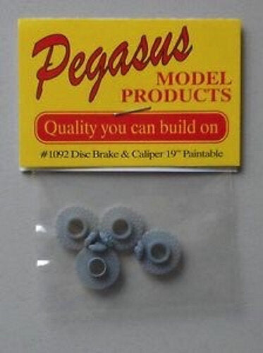 Pegasus 1/24 Disc Brake and Caliper (4) 19" Paintable for Scale Models [1092]