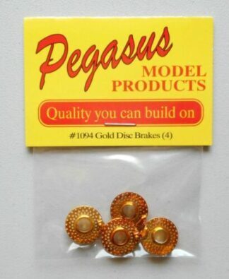 Pegasus 1/24 Disc Brake and Caliper (4) 19" Gold for Scale Models [1094]