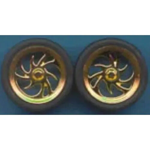 Pegasus 1/24 "Diablo's" Rims W/Tires Gold for Scale Models [1248]