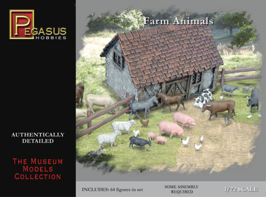 Pegasus 1/72 Farm Animals (64 piece set)