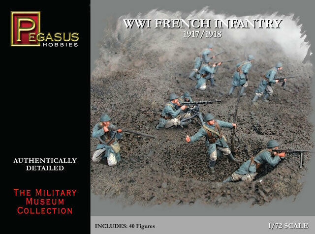 Pegasus 1/72 WWI French Infantry 1917-1918 (40 piece set)