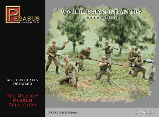 Pegasus 1/72 WWII Russian Infantry Summer Dress (40 piece set) PEG-7268