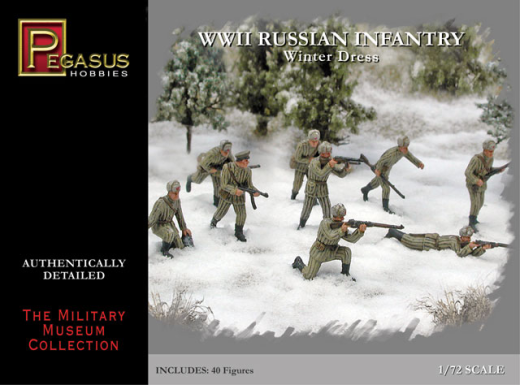 Pegasus 1/72 WWII Russian Infantry Winter Dress (40 piece set) PEG-7269