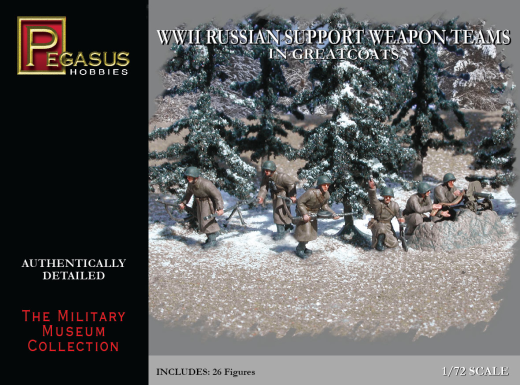 Pegasus 1/72 Russian Weapon Team in Greatcoats (26 piece set)