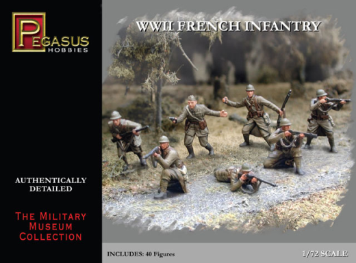 Pegasus 1/72 WWII French Infantry Plastic Model Kit [7306]
