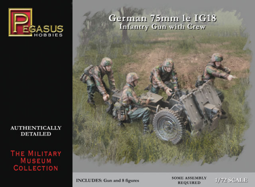 Pegasus 1/72 German IG18 75mm le Infantry Gun and Crew
