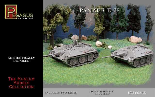 Pegasus 1/72 German E-25 Tanks (2) Plastic Model Kit [7602]