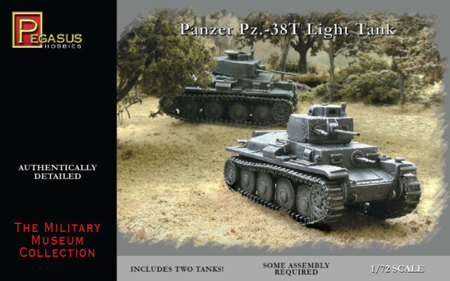 Pegasus 1/72 German Panzer 38T (2) Plastic Model Kit [7620]