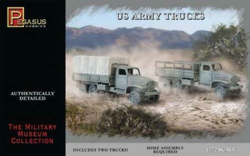 Pegasus 1/72 US Army Trucks (2) Plastic Model Kit [7651] PEG-7651