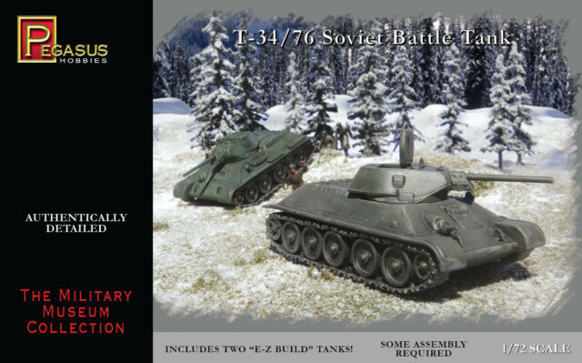 Pegasus 1/72 T-34/76 Soviet Battle Tanks (2) Plastic Model Kit [7661]