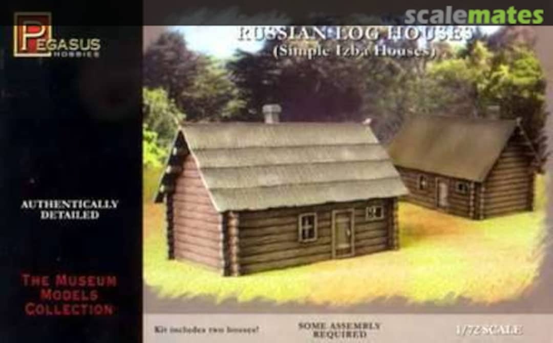 Pegasus 1/72 Russian Log Houses (2) Plastic Model Kit [7703]