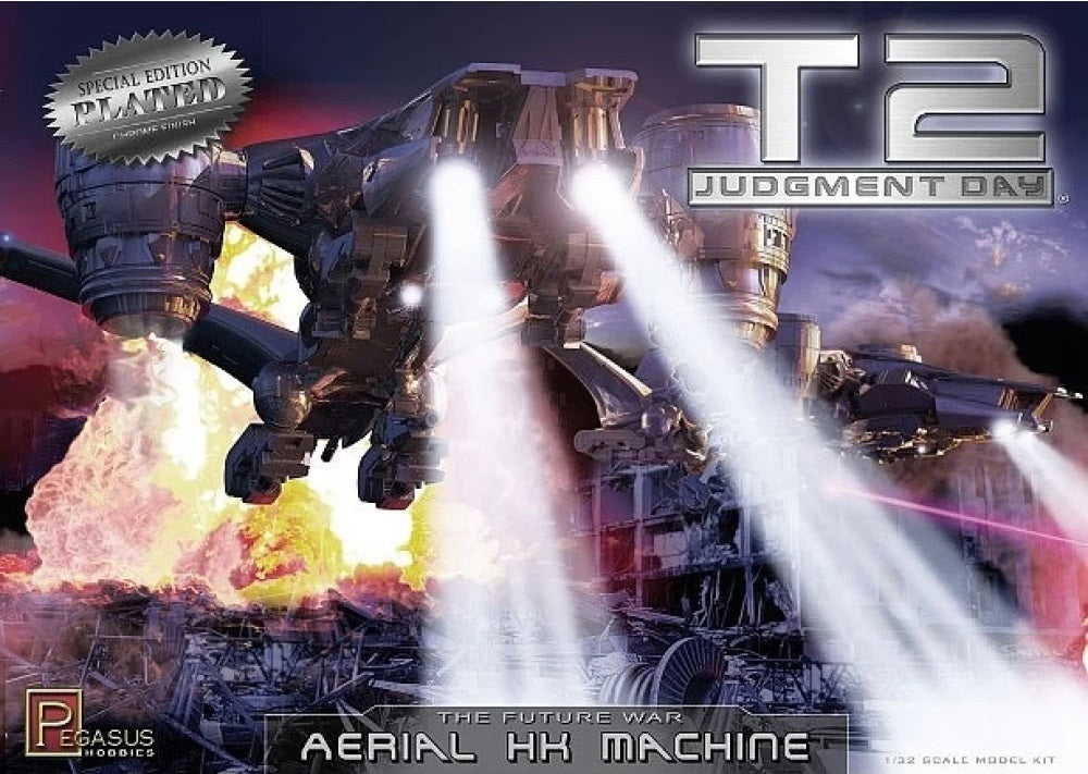 Pegasus 1/32 Terminator 2 Aerial Hunter Killer Chrome Plated Edition Plastic Model Kit [9216]