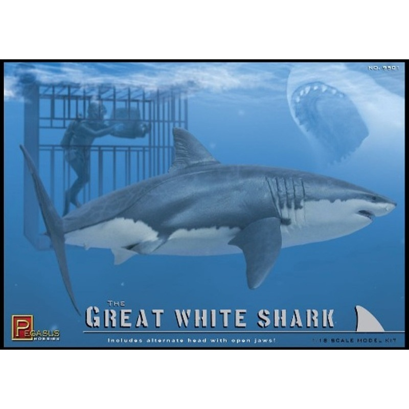 Pegasus 1/18 Great White Shark with Cage and Diver PEG-9501