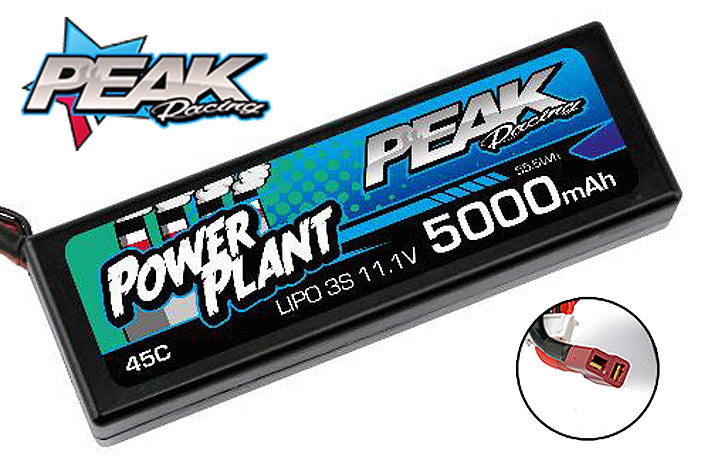 PEK00553 Peak Racing Power Plant  Lipo 5000 11.1 V 45C (Black case, Deans Plug) 3S/3CELL