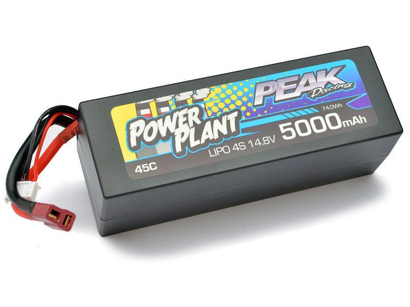 PEK00555 Peak Racing Power Plant  Lipo 5000 14.8V 45C (Black case, Deans Plug) 4S/4CELL