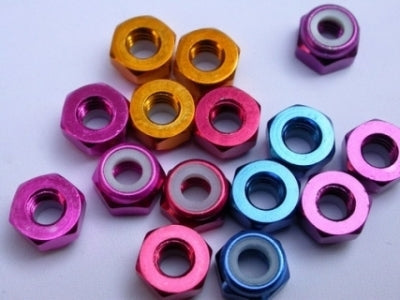 PL1529 3mm Aluminium Nylon Nut Red (10) Prolux