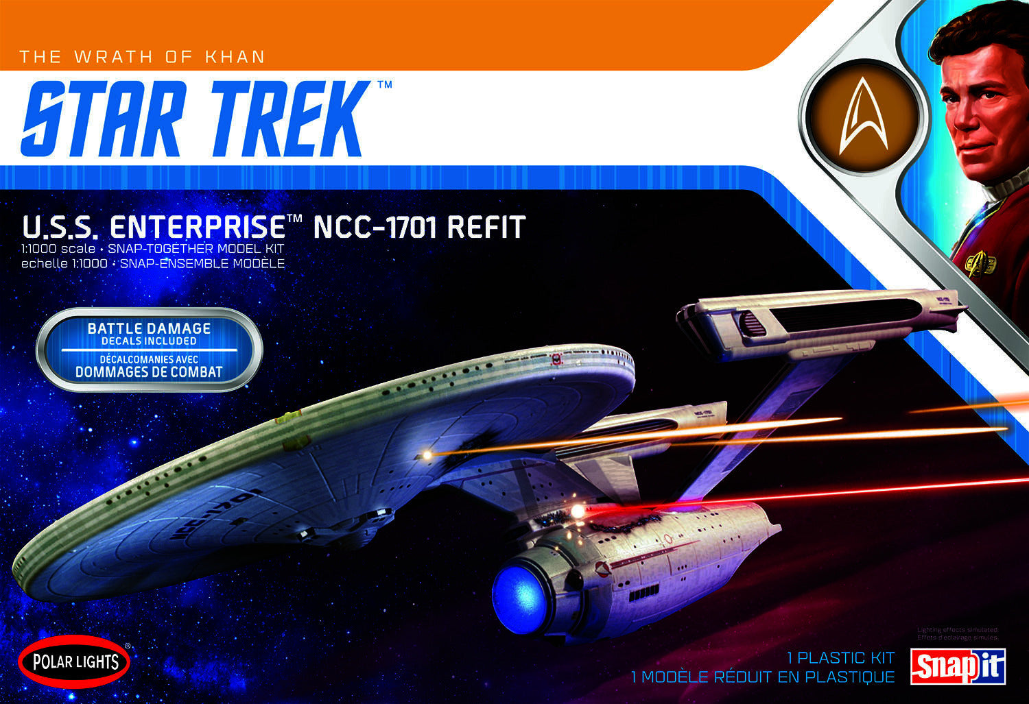 POL974M Polar Lights 1/1000 Star Trek U.S.S Enterprise Refit Wrath of Khan Edition 2T Plastic Model Kit Polar Lights