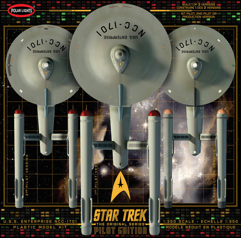 POL993M Polar Lights 1/350 Star Trek TOS U.S.S. Enterprise w/Pilot Edition Parts Plastic Model Kit