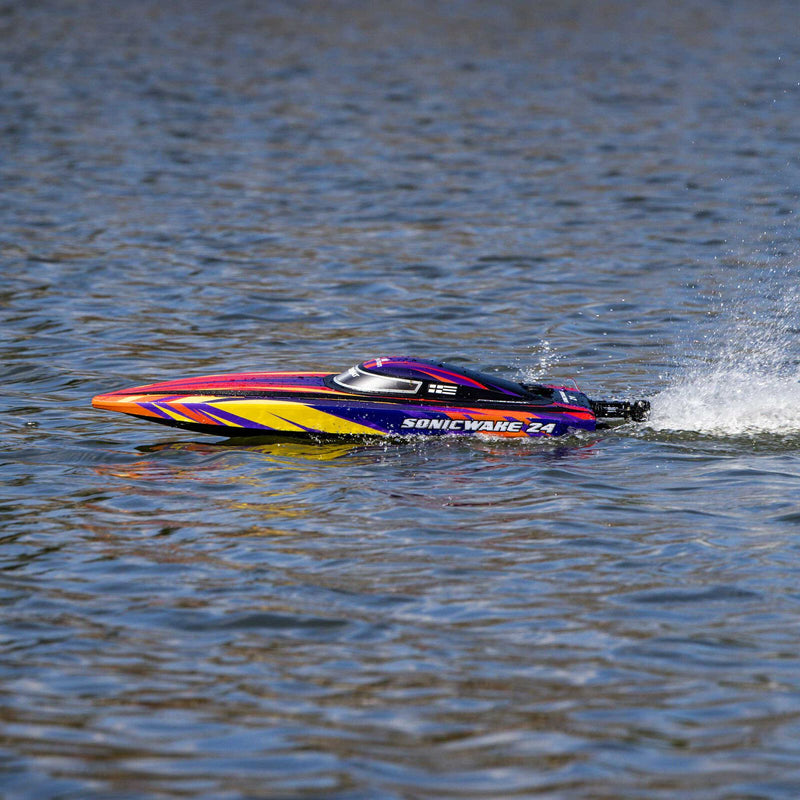 Pro Boat Sonicwake 24inch Self-Righting Brushless Deep-V Boat, RTR, Red PRB-1992T1