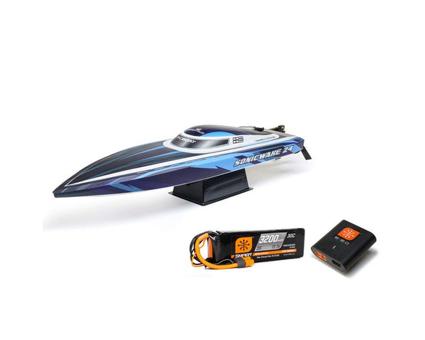 Pro Boat Sonicwake 24inch Self-Righting Brushless Deep-V Boat, RTR, Blue PRB-1992T2