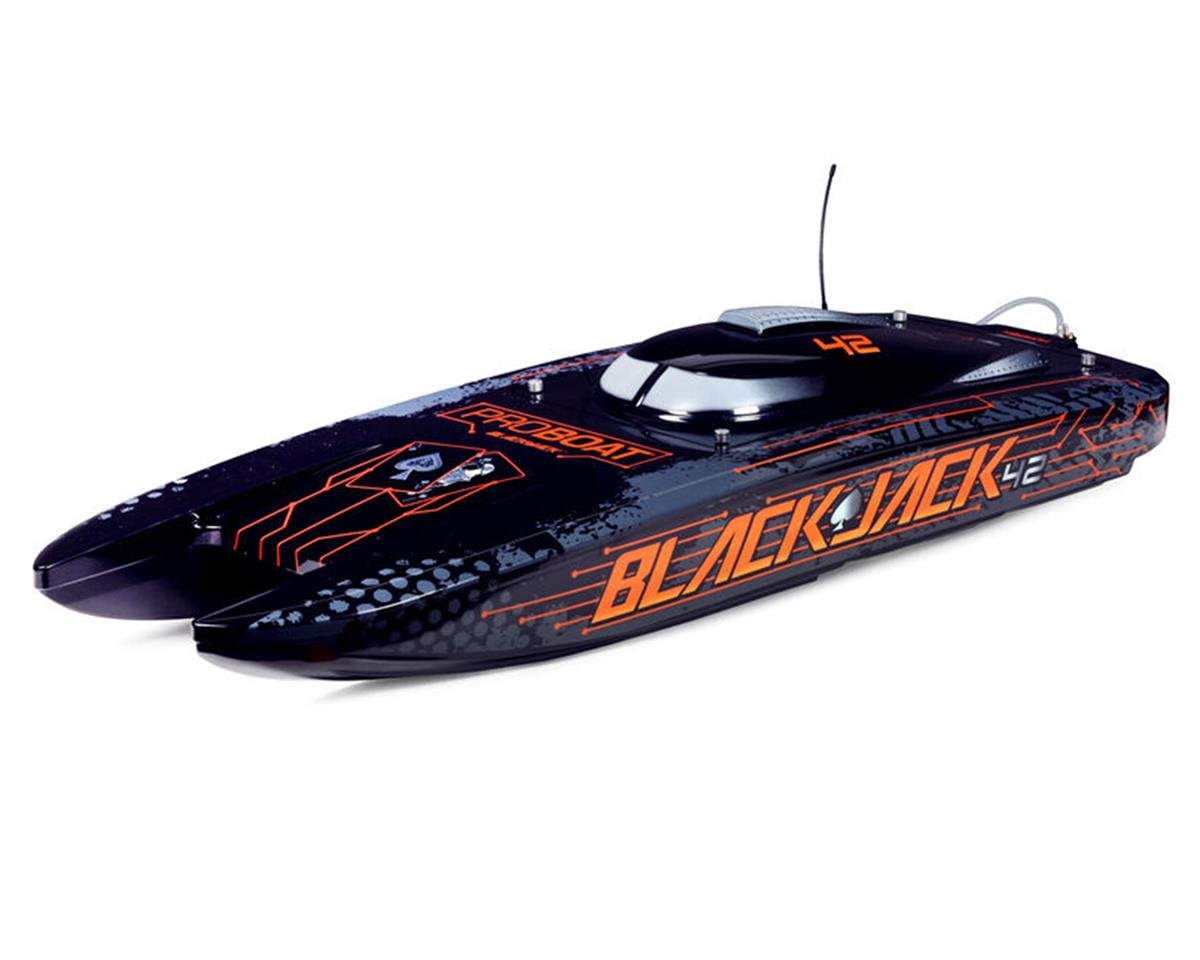 PRB08043T1 Pro Boat Blackjack 42 Brushless 8S Catamaran, RTR, Black / Orange, PRB08043T1 ProBoat