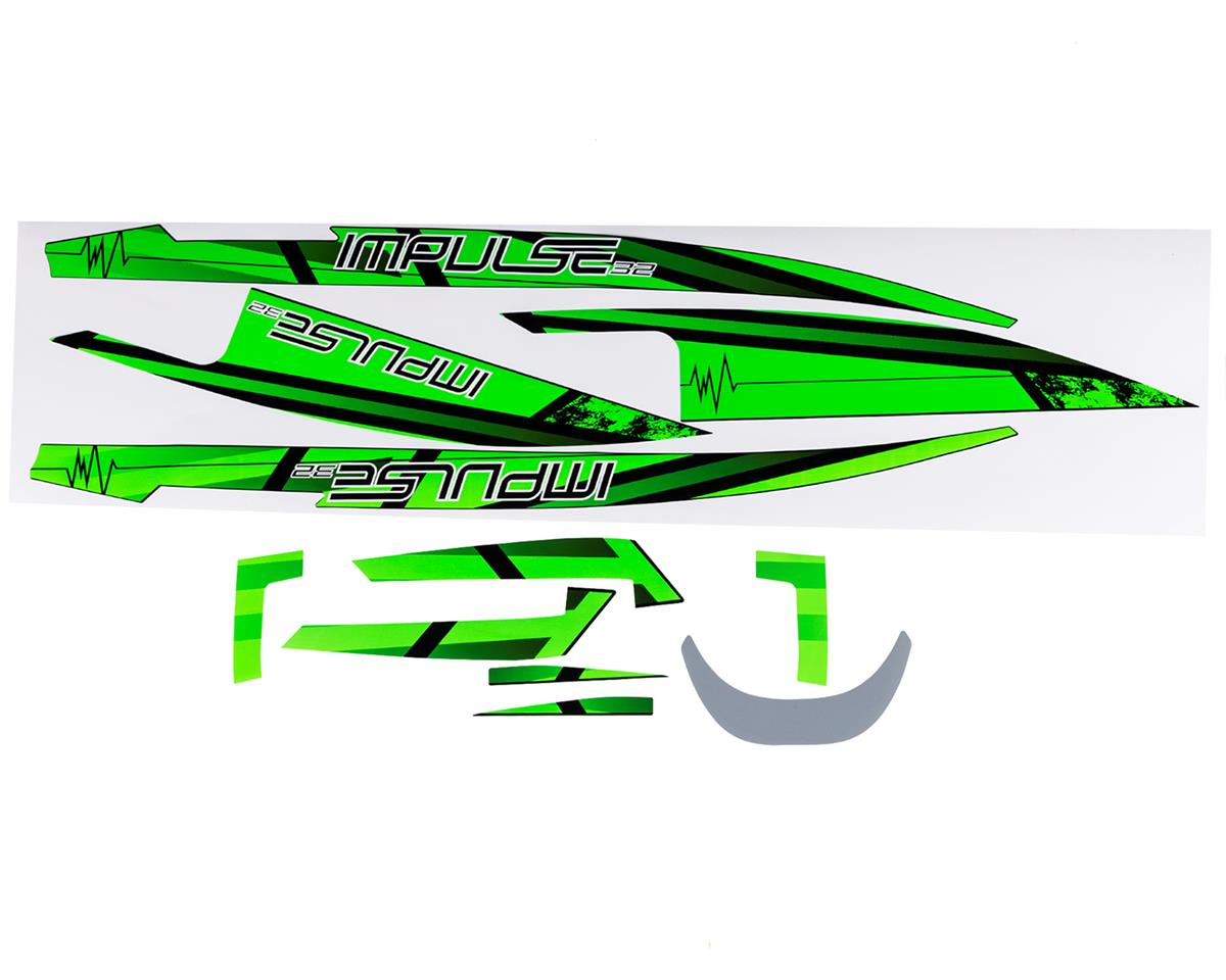PRB289006 Pro Boat Black and Green Decal Set, Impulse 32 ProBoat