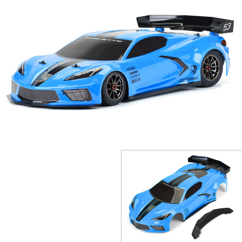 PRM157713 Proline Protoform 1/7 Chevy Corvette C8 Blue Painted Body, Felony Proline