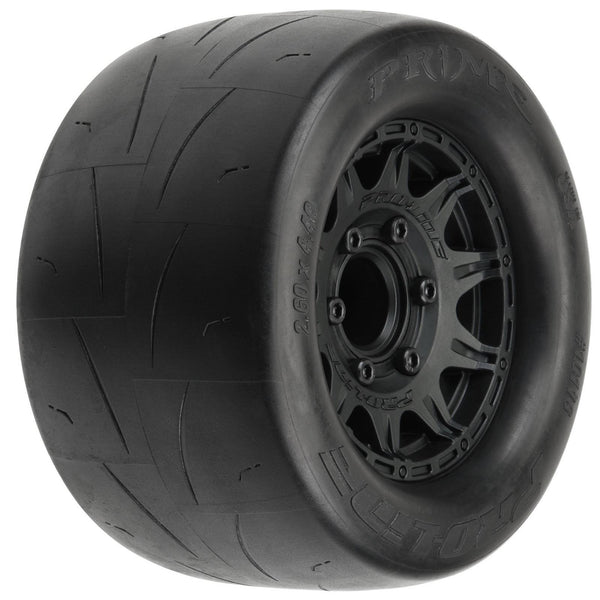 PRO1011610 Proline Prime 2.8 Tyres Mounted on Raid Black 6x30 Wheels, F/R, PR10116-10