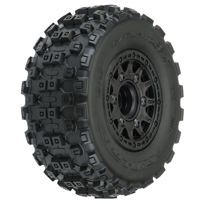 PRO1015610 Proline Badlands MX SC M2 Tyres Mounted on Raid Wheels, Slash 2wd/4wd, F/R, PR10156-10 Proline