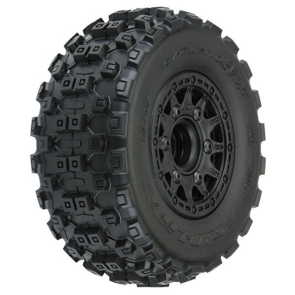 PRO1015610 Proline Badlands MX SC M2 Tyres Mounted on Raid Wheels, Slash 2wd/4wd, F/R, PR10156-10