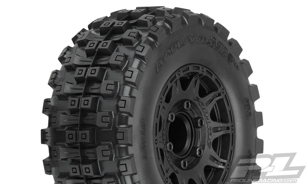 PRO1017410 Proline Badlands MX28 HP 2.8in Belted Tyres Mounted on Raid 6x30 Wheels, F/R, PR10174-10