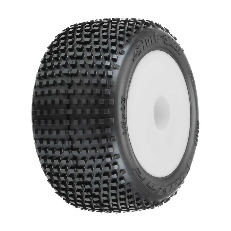PRO1017713 Proline Hole Shot Tyres Mounted on White Wheels, Mini-T 2.0, F/R, PR10177-13 Proline