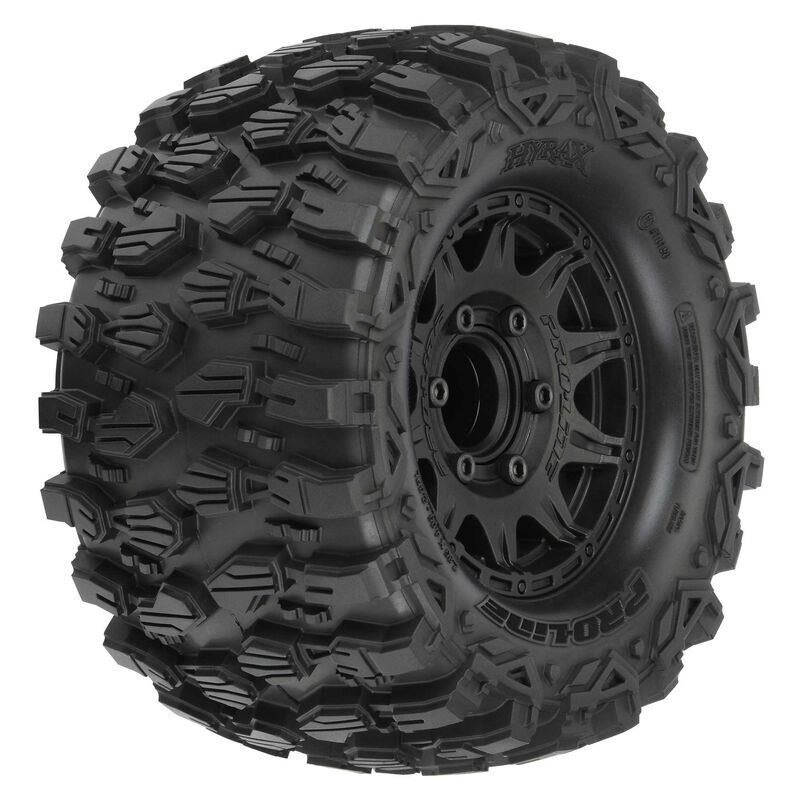 PRO1019010 Proline Hyrax 2.8in Tyres Mounted on Black 6x30 Wheels, Stampede, F/R, PR10190-10 Proline