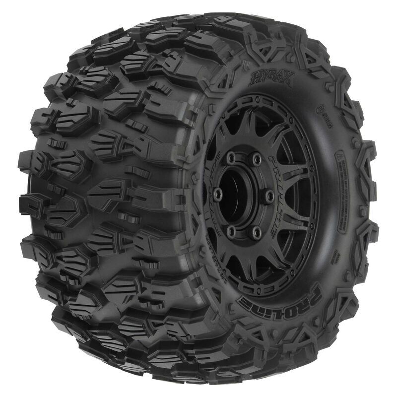 PRO1019010 Proline Hyrax 2.8in Tyres Mounted on Black 6x30 Wheels, Stampede, F/R, PR10190-10