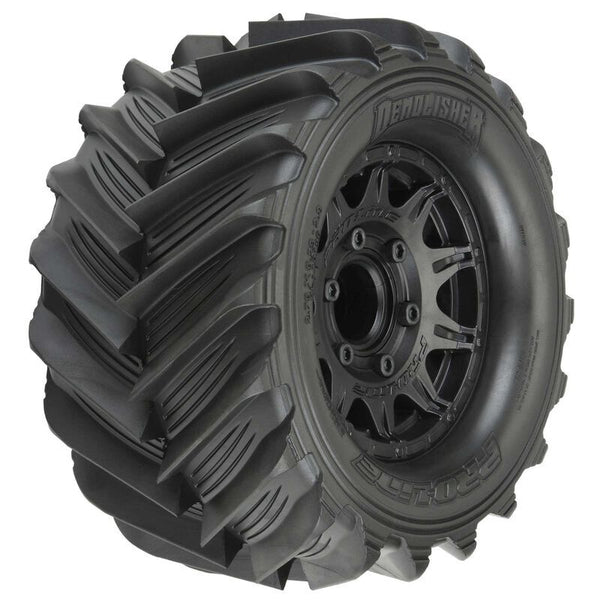 PRO1019610 Proline 1/10 Demolisher 2.8in MT Tyres Mounted on Black Raid Wheels, 2pcs, PR10196-10