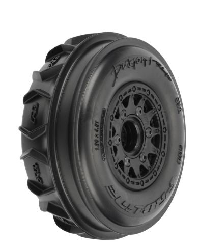 PRO1021210 Proline 1/10 Dumont Front Paddle Rib 2.2inch/3.0inch mounted on Short Course 12mm Raid Wheels, 2pcs