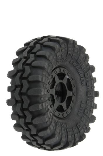 PRO1021410 Proline 1/24 Super Swamper F/R 1.0inch Tires Mounted on 7mm Black Wheels, 4pcs