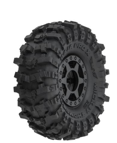 PRO1021510 Proline 1/24 MT Baja Pro X F/R 1.0in Tyres Mounted On 7mm Black Wheels, 4pcs