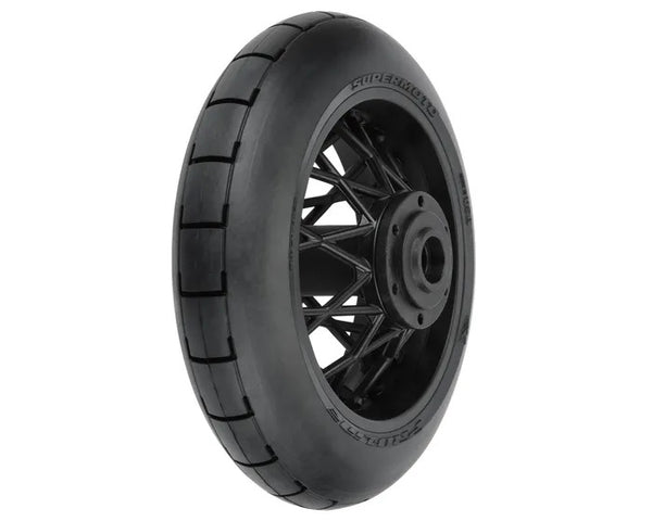 PRO1022310 Proline 1/4 Supermoto Mounted Rear Tyre with Black Wheel, ProMoto-MX