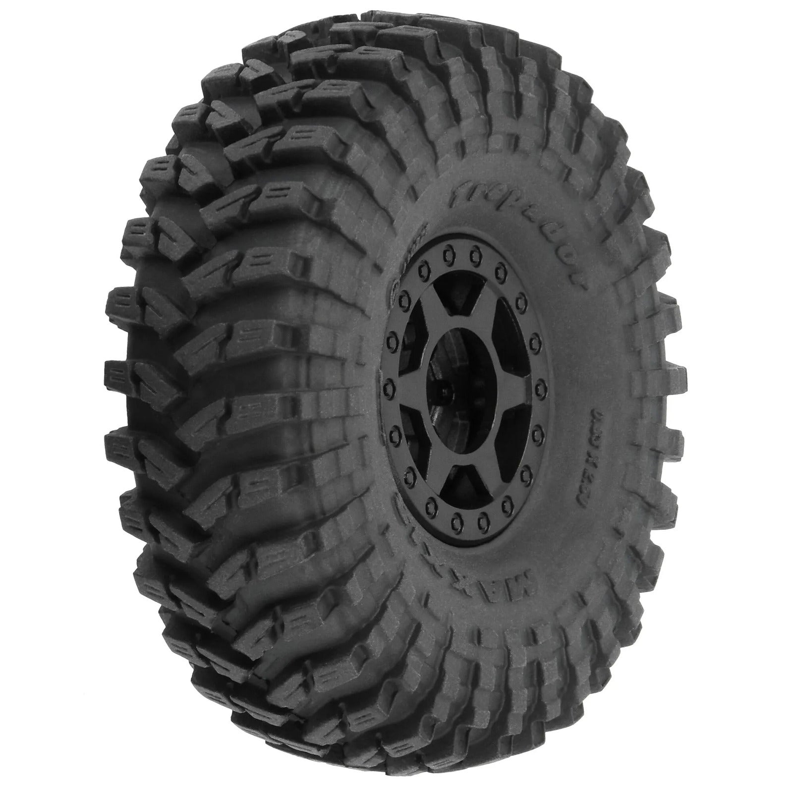 PRO1022510 Proline 1/24 Maxxis Trepador 1.0inch Tyres Mounted on Black Holcolmb Wheels, 4pcs, SCX24 Proline