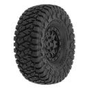 PRO1022810 Proline Toyo Open Country R/T Trail 1.0in Tyres Mounted Mini Impulse Black Wheels, 4pcs, SCX24 Proline